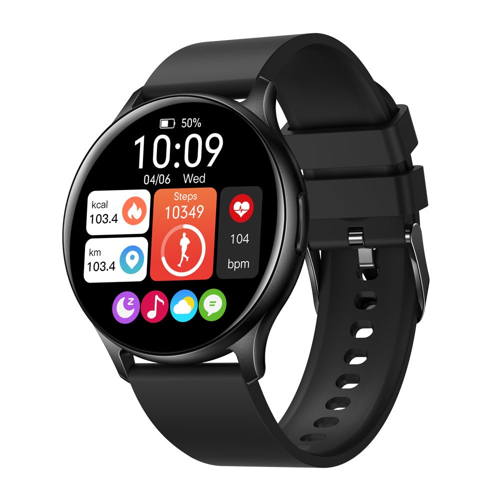 Smartwatch and Fitness Tracker with Bluetooth - SmartVibe Pro-Black-State of Style