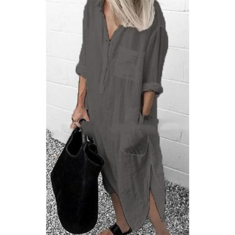 Smooth and Comfortable Long Summer Dress - Mila-Grey-S-State of Style
