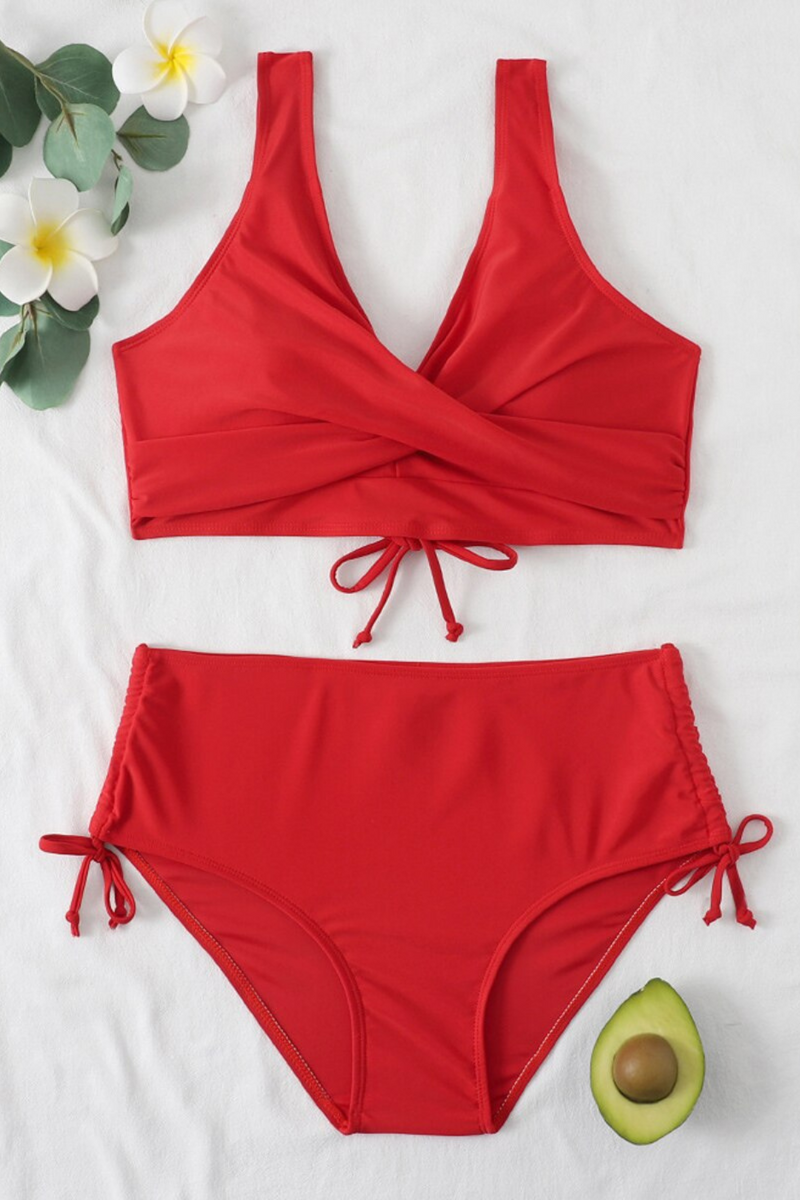 Smooth Bikini Set with Sporty Twist – Solea-Red-S-State of Style