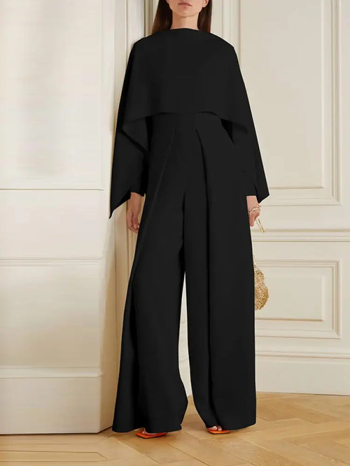Smooth Jumpsuit with Beautiful Pleats - Lara-Black-S-State of Style