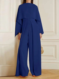 Smooth Jumpsuit with Beautiful Pleats - Lara-Dark blue-S-State of Style