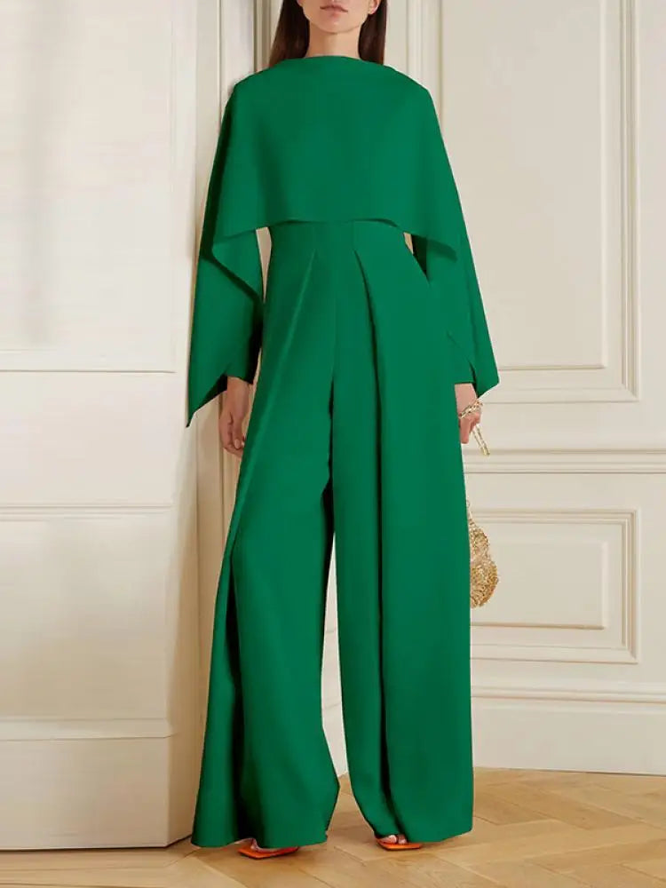 Smooth Jumpsuit with Beautiful Pleats - Lara-Green-S-State of Style