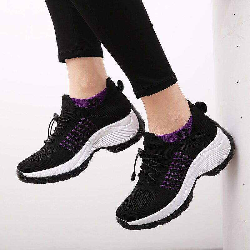 Sneakers with Orthopedic Footbed – Stylish & Supportive Footwear-Black Violet-4.5-State of Style