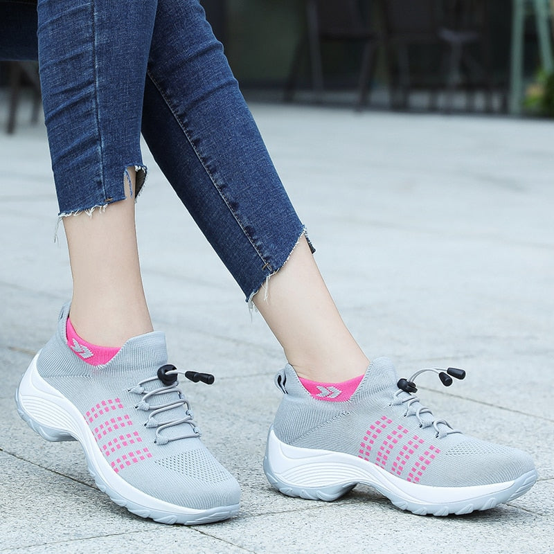 Sneakers with Orthopedic Footbed – Stylish & Supportive Footwear-Grey Pink-4.5-State of Style