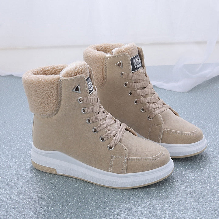 Snow Boots with Lining for Women – Warm & Stylish Winter Footwear-Cream White-4.5-State of Style