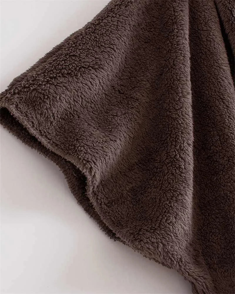 SnugBreeze Oversized Hooded Wind Jacket-Brown-2XL-State of Style