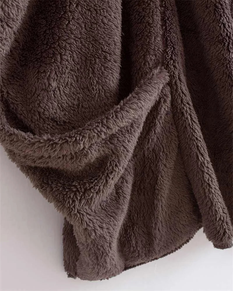 SnugBreeze Oversized Hooded Wind Jacket-Brown-2XL-State of Style