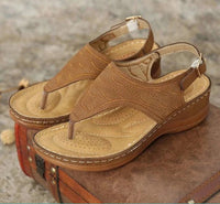Sofia - Orthopedische Cognac Leren Sandalen-35-Bruin-State of Style