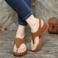 Sofia - Orthopedische Cognac Leren Sandalen-35-Bruin-State of Style