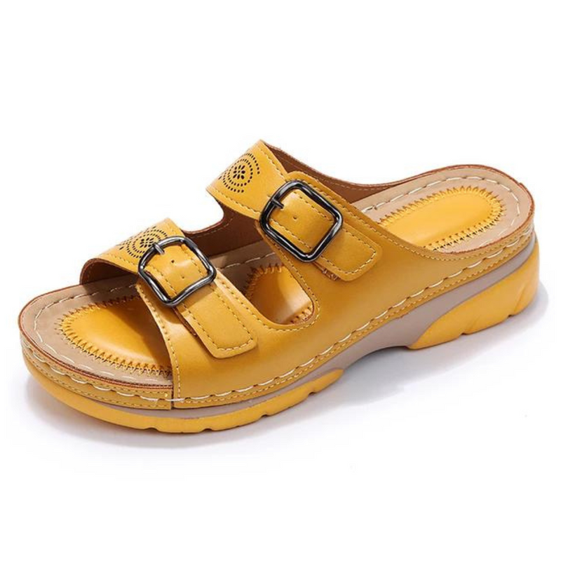 Sofia - Orthopedische Gele Zomer Slippers-Geel-34-State of Style