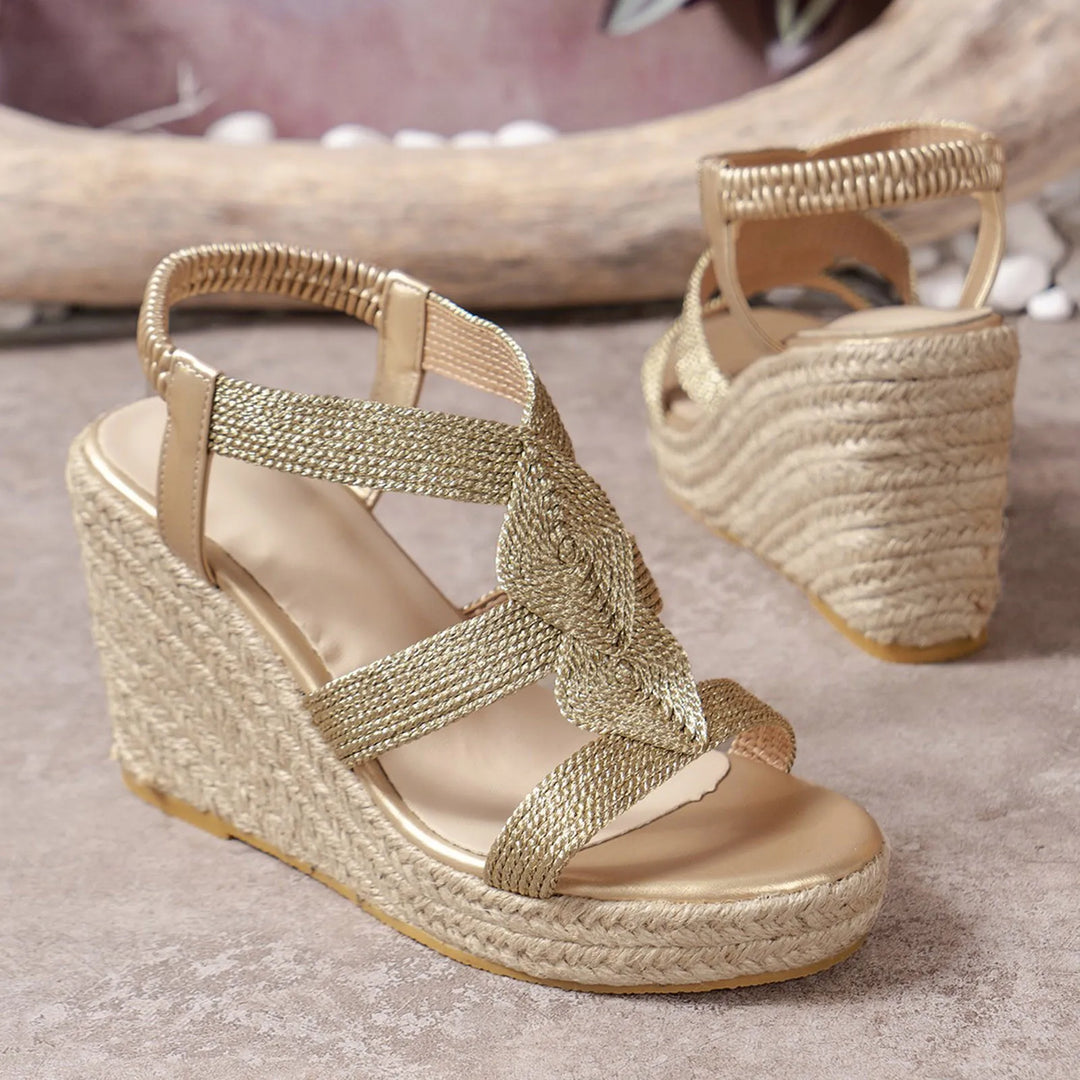 Sofia - Orthopedische Gouden Wedge Sandalen-37-State of Style