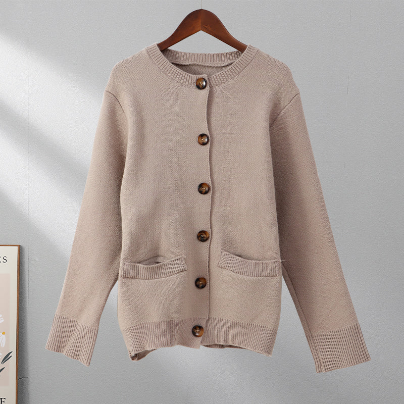 Soft Button-Up Sweater - Eveline-Apricot-XS-State of Style