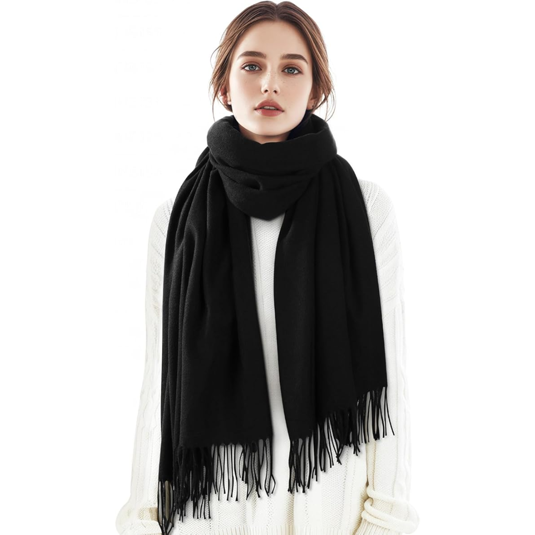 Soft Cashmere Winter Scarf - Martha-Black-State of Style