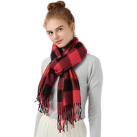 Soft Cashmere Winter Scarf - Martha-Red Black Plaid-State of Style