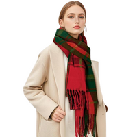 Soft Cashmere Winter Scarf - Martha-Red & Green Checked-State of Style