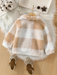 Soft checked fleece jacket Rowie for children – perfect for cool days-Pink-1-2Y-State of Style