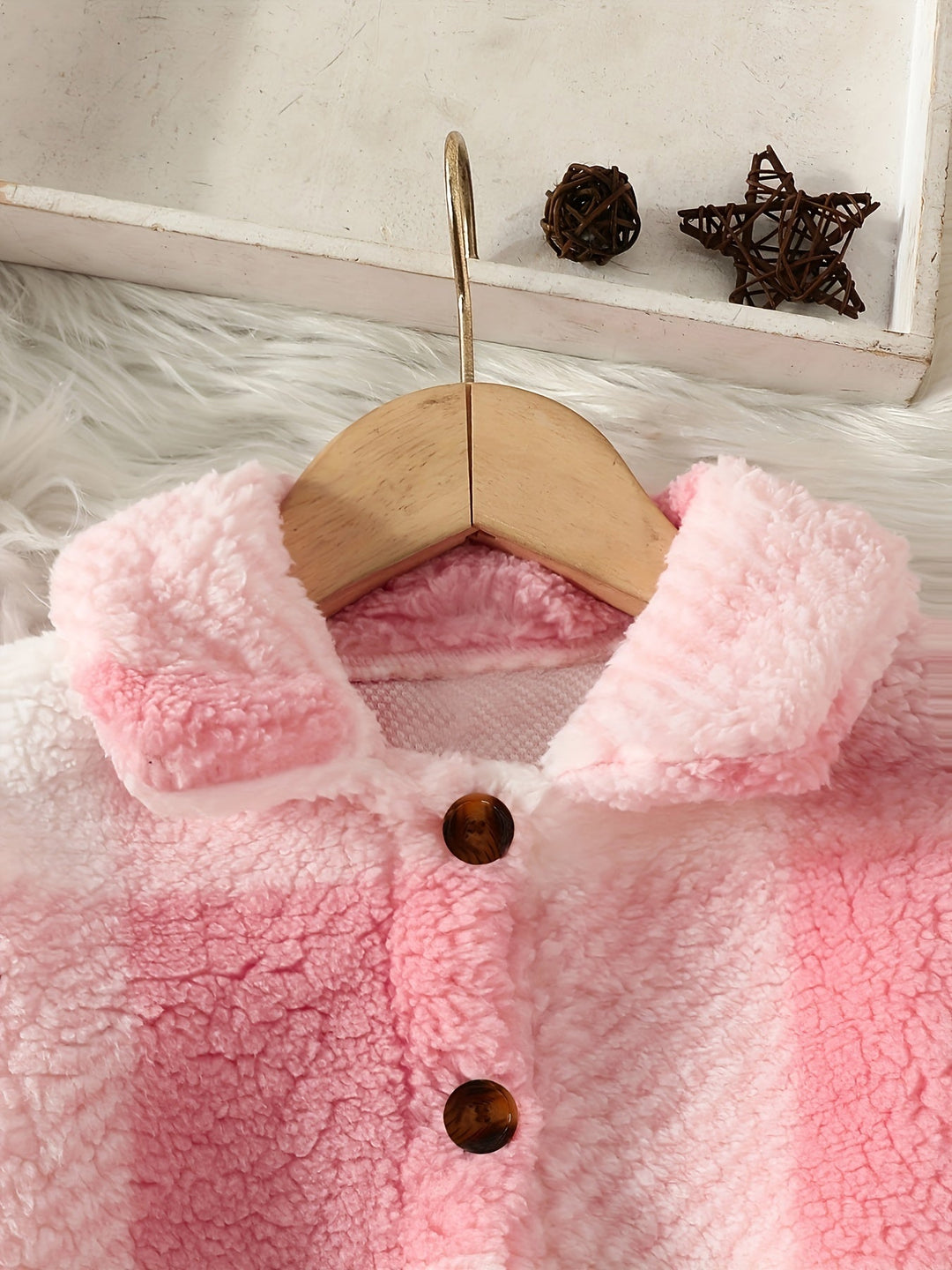 Soft checked fleece jacket Rowie for children – perfect for cool days-Pink-1-2Y-State of Style