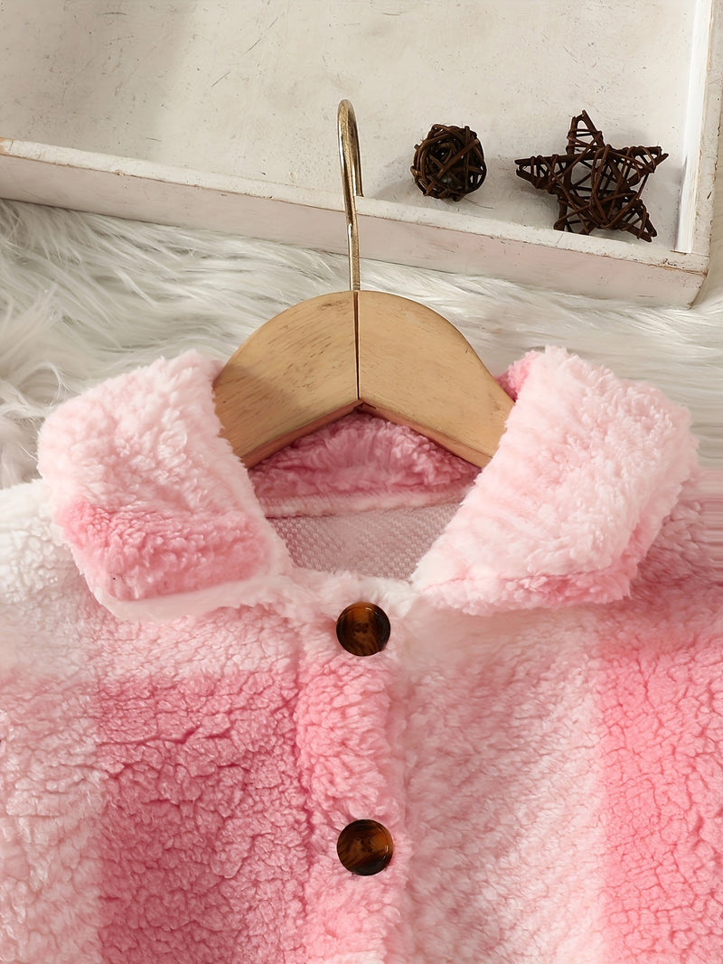 Soft checked fleece jacket Rowie for children – perfect for cool days-Pink-1-2Y-State of Style