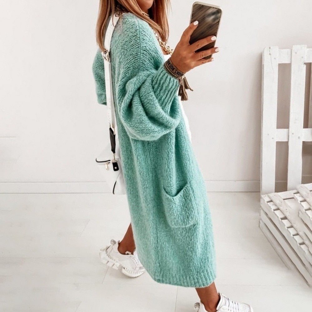 Soft Knit Oversized Women's Cardigan - Sienna-Khaki-XS-State of Style