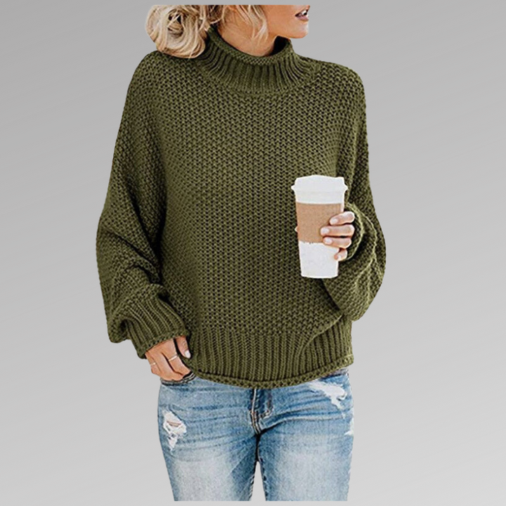 Soft Knitted Women's Sweater - Luna-Green-S-State of Style