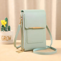 Soft Leather Shoulder Bag with Anti-Theft Protection - SafeTouch-Green-State of Style