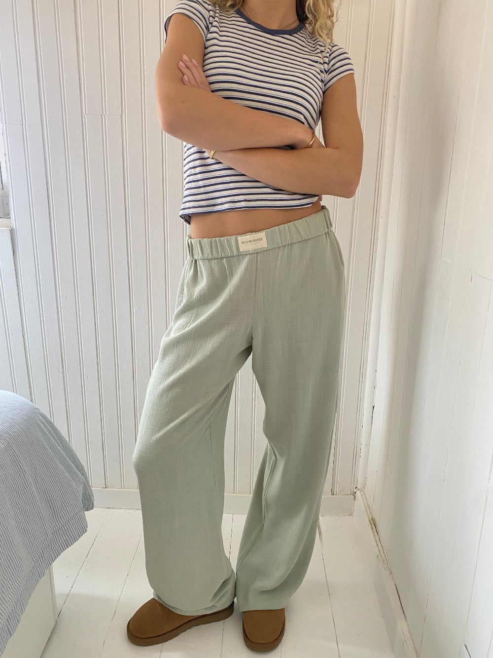 Soft Organic Cotton Lounge Trousers – Sienna-Green-XS-State of Style