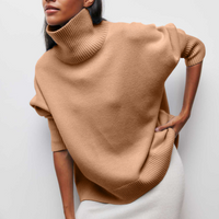 Soft Oversized Women's Turtleneck - Celeste-Khaki-One Size-State of Style