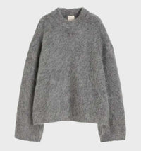 Soft Plain Mohair Women's Sweater - Liv-Grey-S-State of Style