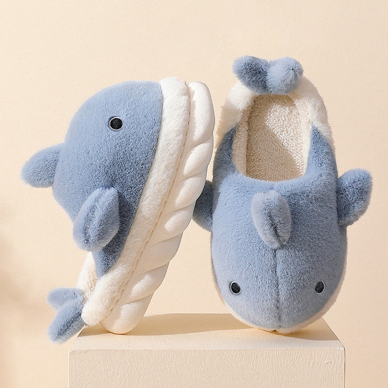Soft Plush Shark Slippers - SnugShark-Blue-5-6-State of Style