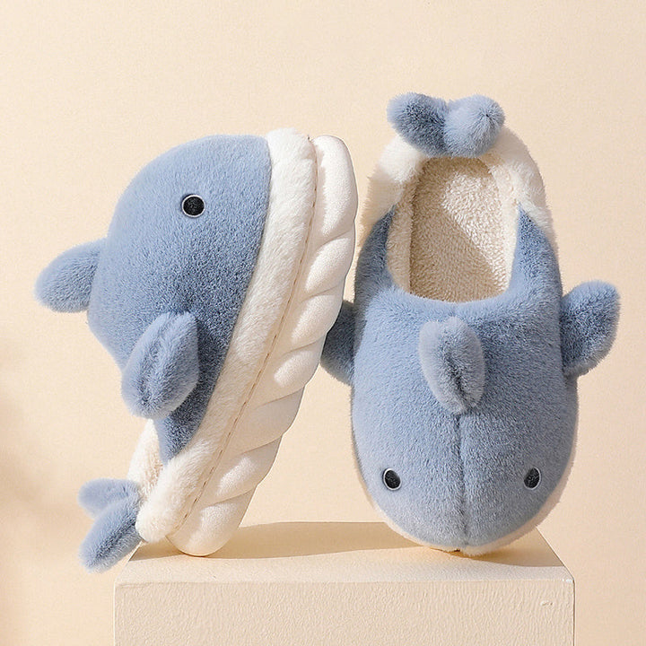 Soft Plush Shark Slippers - SnugShark-Blue-5-6-State of Style