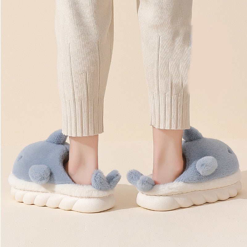 Soft Plush Shark Slippers - SnugShark-Blue-5-6-State of Style