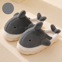 Soft Plush Shark Slippers - SnugShark-Grey-5-6-State of Style