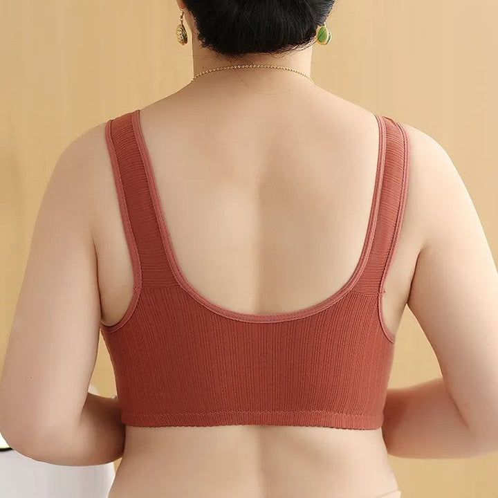 Soft Vest-Style Plus Size Bra-Beige-12-State of Style