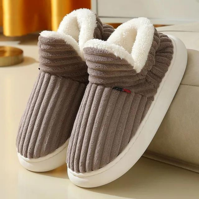 Soft, Warm Slippers - WarmHaven-Brown-5.0-State of Style