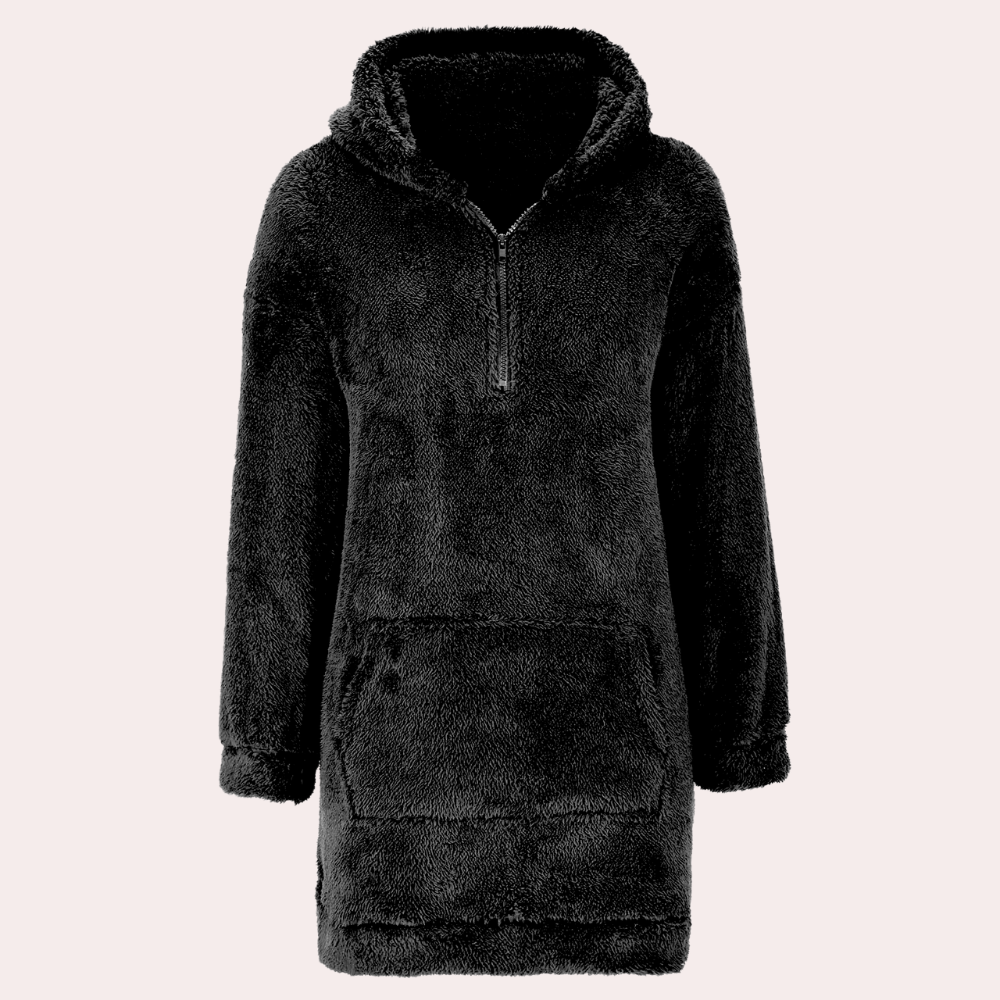 Soft Warm Winter Jumper with Zip for Women - Maëlle-Black-XS-State of Style