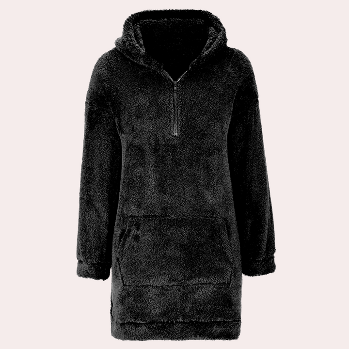 Soft Warm Winter Jumper with Zip for Women - Maëlle-Black-XS-State of Style