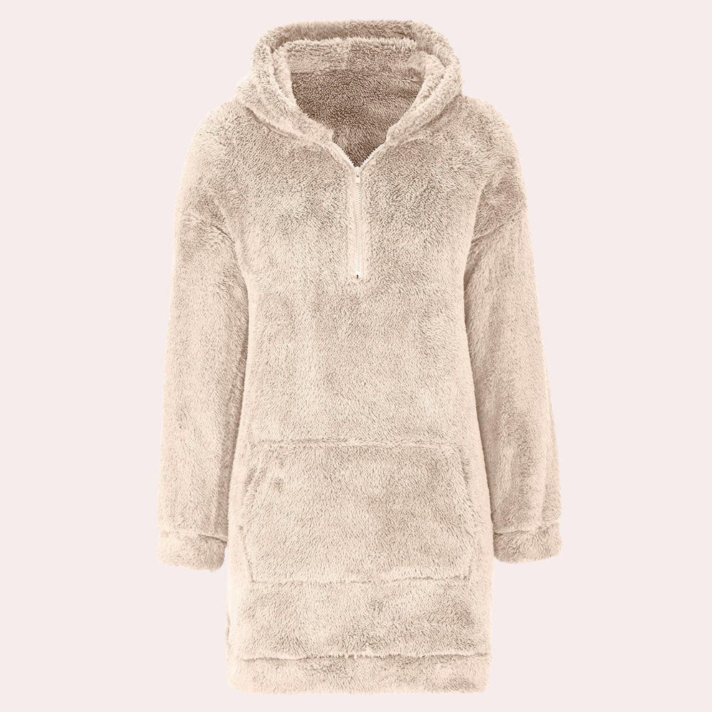 Soft Warm Winter Jumper with Zip for Women - Maëlle-Khaki-XS-State of Style