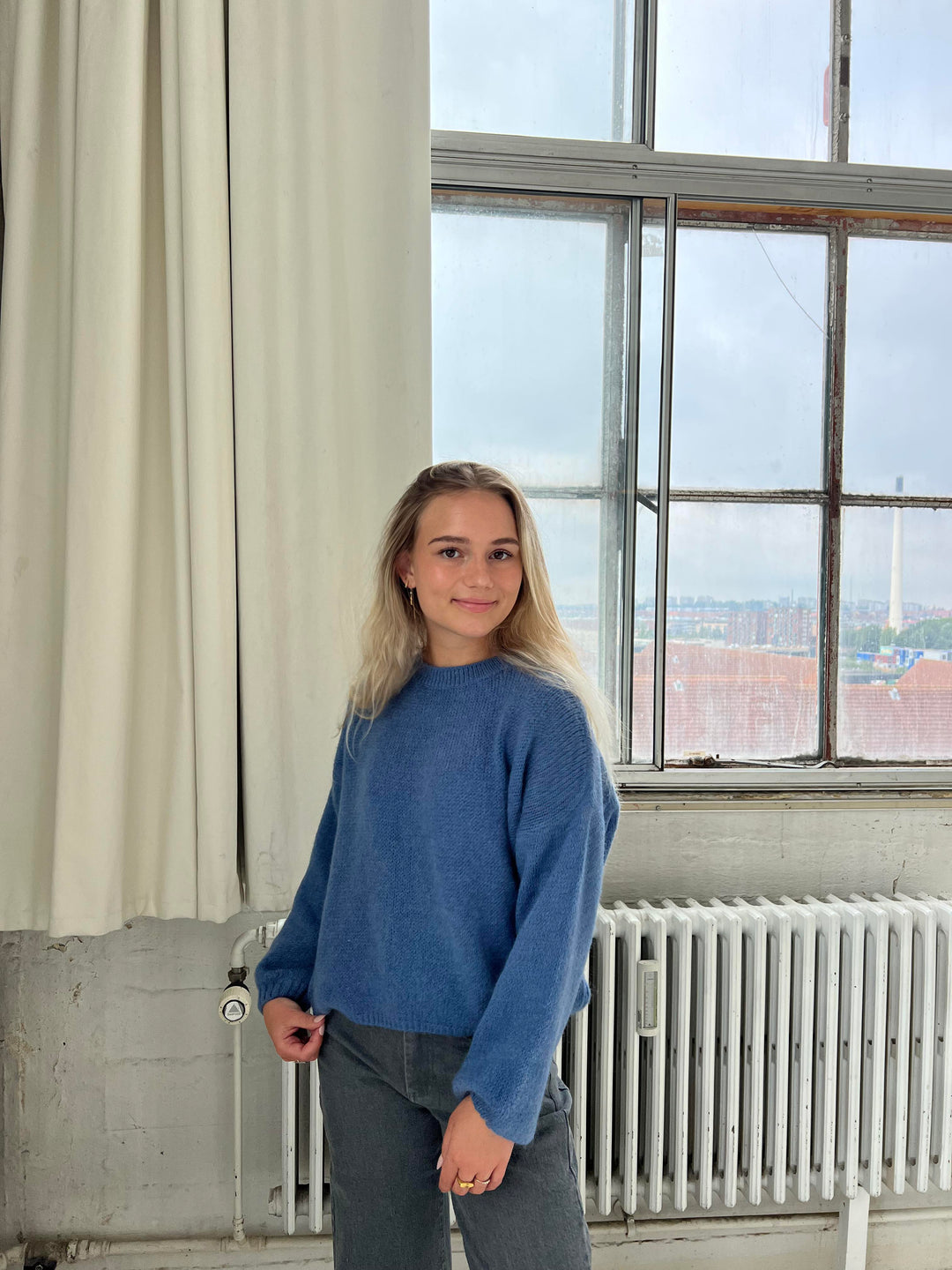 Soft Women's Sweater with Loose Fit - Aurena-Blue-XS/S-State of Style