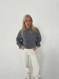 Soft Women's Sweater with Loose Fit - Aurena-Grey-XS/S-State of Style