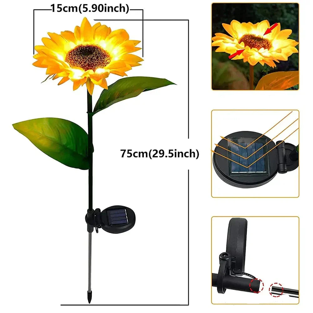 SolarBloom Waterproof Solar - Powered Sunflower Lamp-1-State of Style
