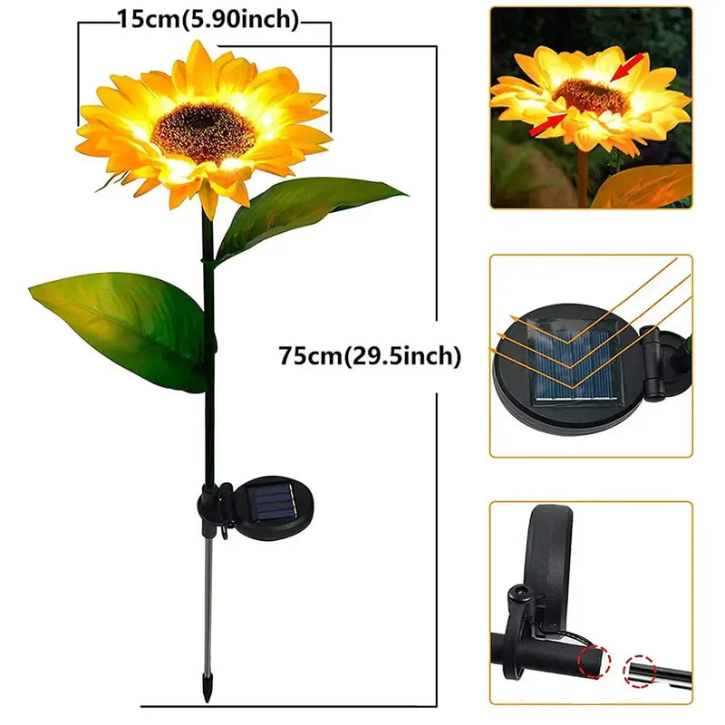 SolarBloom Waterproof Solar - Powered Sunflower Lamp-1-State of Style