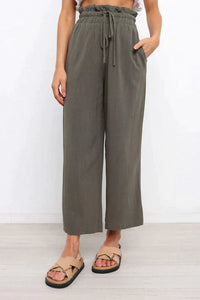 Solene | Summer Linen Trousers-Grey-Green-M-State of Style
