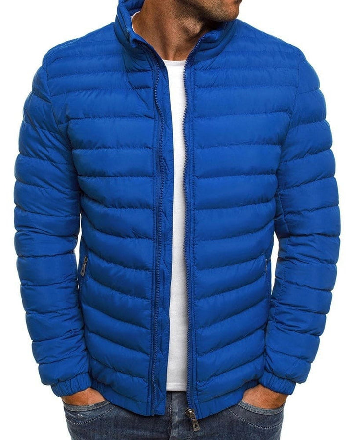 Solid Color Jacket with Zipper - Ethan-Blue-S-State of Style