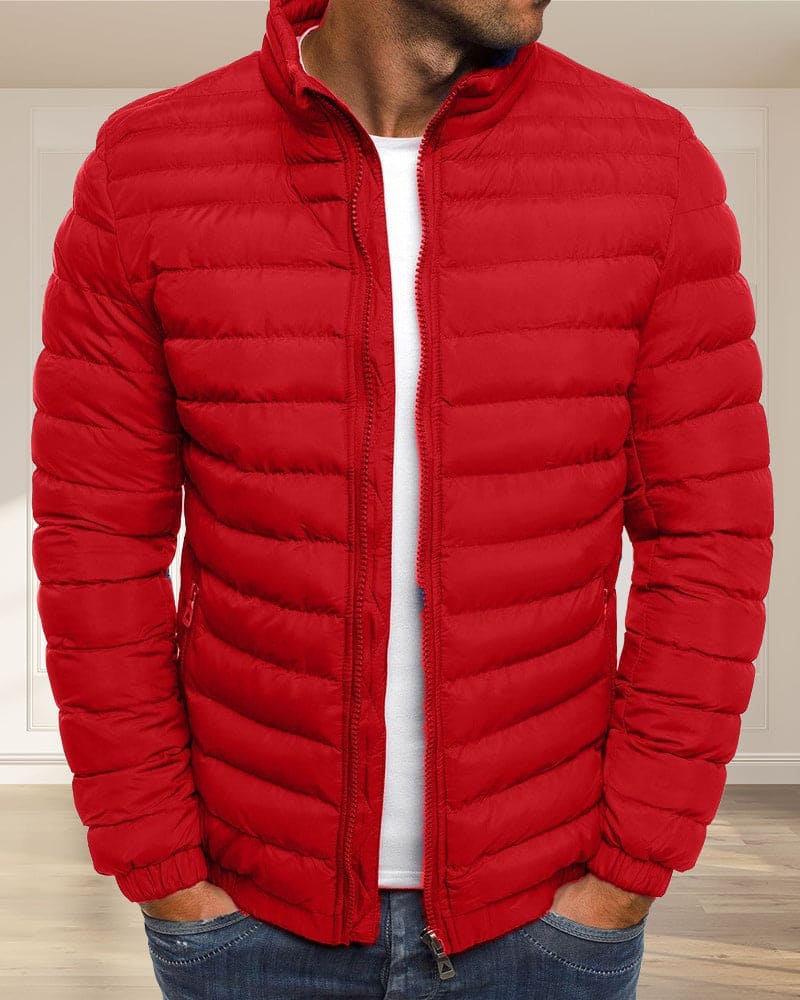 Solid Color Jacket with Zipper - Ethan-Blue-S-State of Style