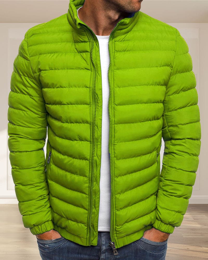 Solid Color Jacket with Zipper - Ethan-Blue-S-State of Style