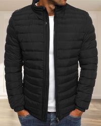 Solid Color Jacket with Zipper - Ethan-Blue-S-State of Style