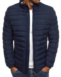 Solid Color Jacket with Zipper - Ethan-Dark Blue-S-State of Style