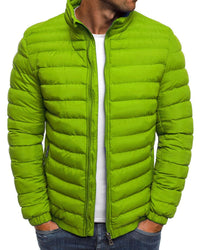 Solid Color Jacket with Zipper - Ethan-Dark Green-S-State of Style