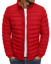 Solid Color Jacket with Zipper - Ethan-Red-S-State of Style