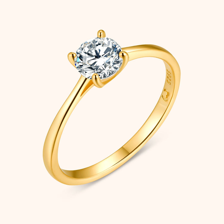 Solitaire Zirkonia Ring - Elena-Gold-5-State of Style